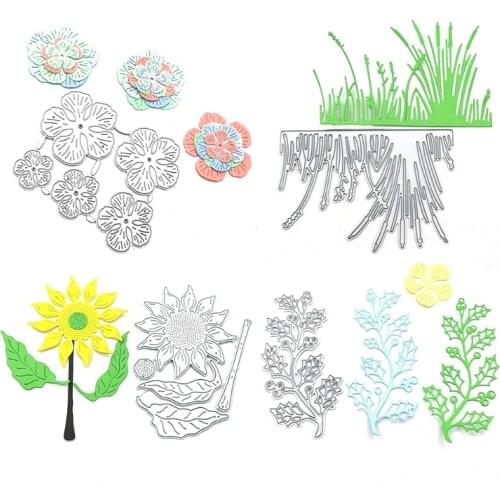 Spring Flowers Trees Shaped Carbon Steel Cutting Dies DIY Scrapbooking Photo Album Embossing Paper Cards Making Stencil