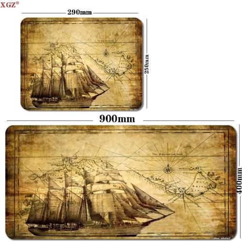 XGZ Old Sailing Boat Pattern Mouse Pad Big Seam Mouse Pad Big Table Mat Game 80x30cm Rubber Csgo Mouse Office Work Non-slip Mat
