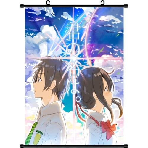 Japanese Anime Your Name Kimi no Na wa Tachibana Taki & Miyamizu Mitsuha Home Decor Wall Scroll Poster Decorative Pictures