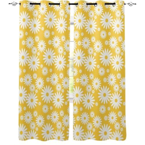 Fresh Daisy Flowers Blackout Curtains for Children Kids Home Decor Bedroom Living Room High Shading Window Curtains