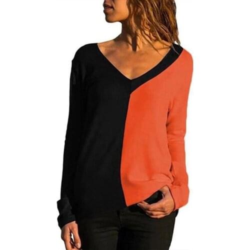 T shirt women 2020 autumn style new tshirt patchwork loose long-sleeved t -shirt vestidos