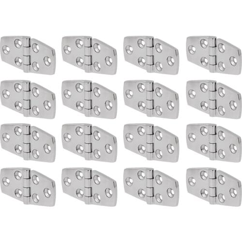16 Pieces High Polished 316 Stainless Steel Strap Hinge Door Hinge Flush Mount Deck Hardware for Marine Boat Yacht RV Caravan