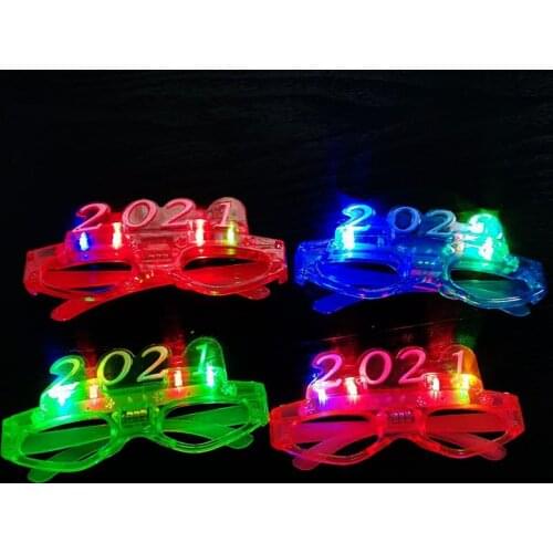 2021 LED luminous glasses new year christmas digital flashing glasses luminous HAPPY NUW YEAR glasses