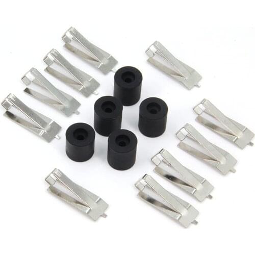 4PCS Black 18mm high + 1PCS 16mm high Heat Bed Silicone Leveling Column + 10PCS Glass Bed Spring Turn Clips for 3D Printer