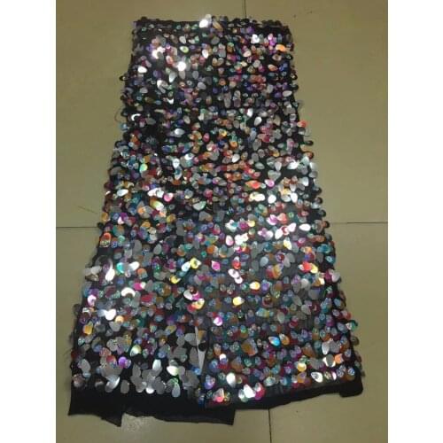 Sequins 2018new 5yards/bag XX215# Colourful ellipse sequin tulle mesh lace fabric for bridal wedding dress/sawing