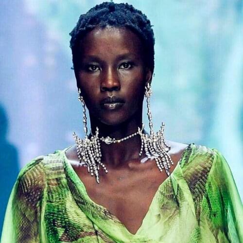 Boutique Shiny Rhinestone Geometric Big Dangle Earrings For Women Fashion Jewelry Fashion Show Statement Earrings Accessories