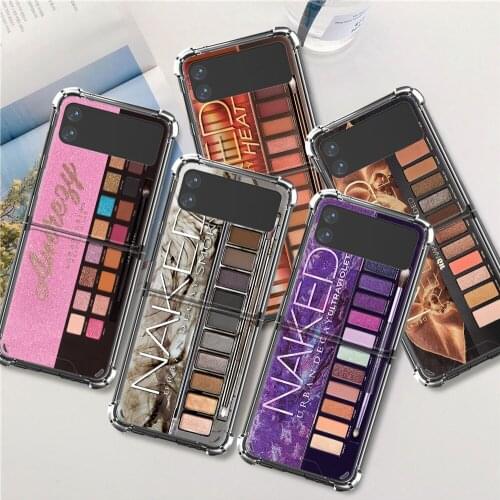 Case For Samsung Galaxy Z Flip 3 5G Funda Z Flip3 Clear PC Hard Shockproof Back Phone Coque Shell Makeup Eyeshadow Palette
