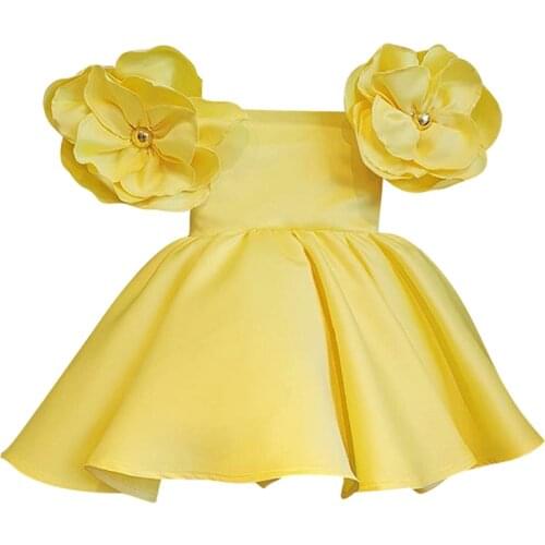 Baby Princesss Birthday Baptist Party Pink Dress Flower Girl Babys First Eucharist Ballroom Dress