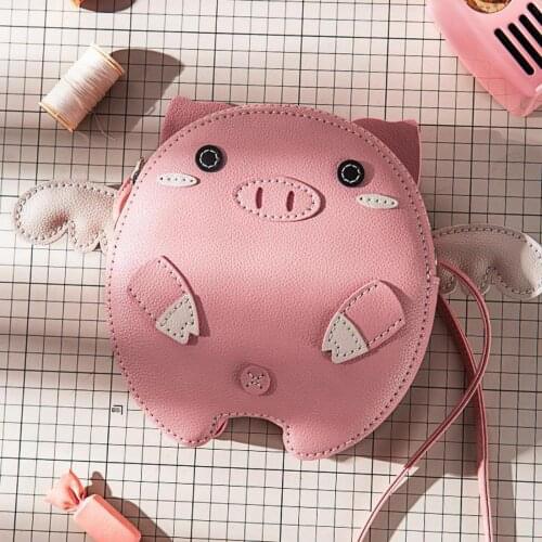 Womens Pig with Wing Handbag Shoulder Bag Making Craft Kit with Needle Thread Set - 150cm/59" Bag Strap