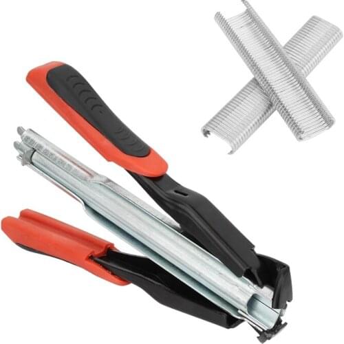 C-Type Clip Installation Equipment Tool Hog Cage Rings Pliers with 100 Ring for Animal Fence