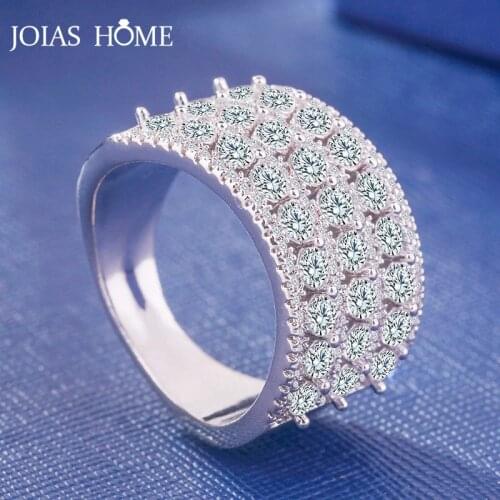 JoiasHome Classic Silver Rings For Women Party Elegant Luxury Bridal Jewelry 925 Sterling Silver Wedding Party Wholesale Gift