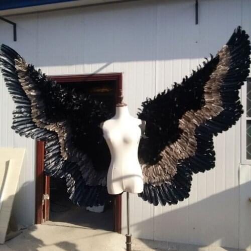 Cosplay Costumed Black cartoon feather angel wing for Fashion show Displays wedding shooting props Cosplay game costume