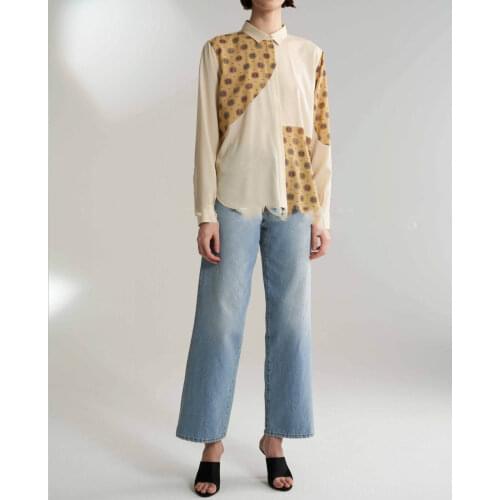 Hot selling Women Shirt Silk Print Shirt