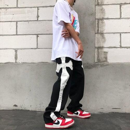 Street pasted sweet cool mens fashion brand ins niche design sense high street jeans