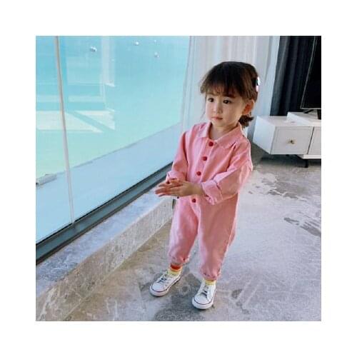 Baby Girls Fashion Overalls Pants 2020 Autumn New Baby Girls Solid Long Sleeve Jumpsuits Baby Bodysuits for Girls Baby Clothes