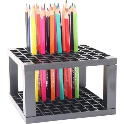 96 Grids Pencil Holder Pen Storage Case Oil Painting Pen Holder Artist Organization Rack Office Plastic Detachable Box Organizer