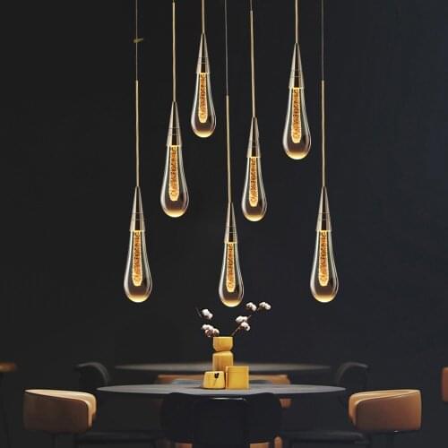 Nordic Crystal Glass Led Pendant Lights for Home Hanging Lamps Restaurant Home Lamp Indoor Lighting Staircase Light Fixtures