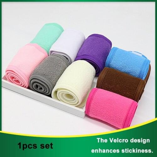 Magic Tape Spa Facial Headband Wrap Head Eyelashes Extension Terry Cloth Headband Make Up Stretch Towel with Makeup Accessories