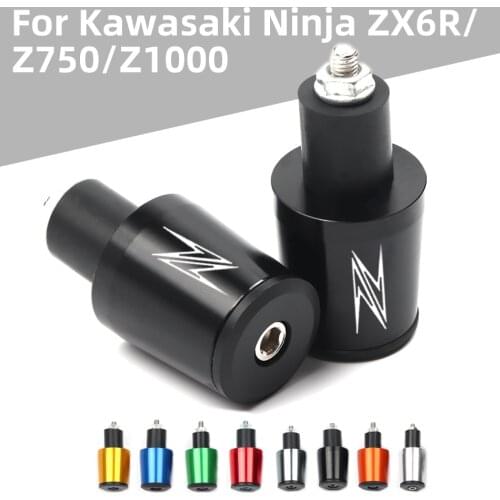 7/8'' 22mm Motorcycle CNC Handlebar Grips Bar Cap End Plug For Kawasaki Ninja ZX6R 7R 9R 10R 12R 14R Z1000 Z750 ZZR600 ZRX1100