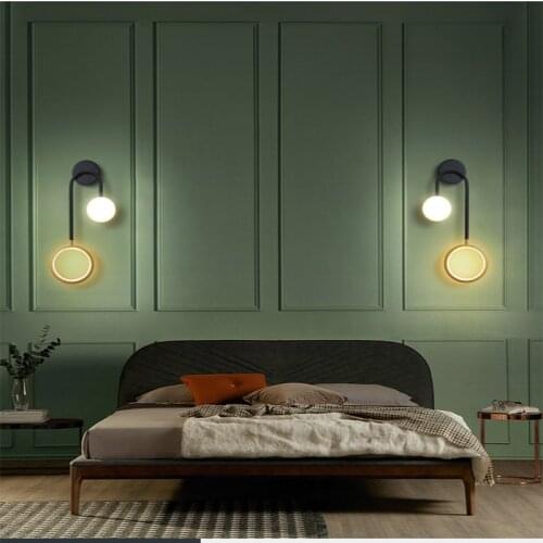 Modern style left and right LED villa wall lamp bedroom wall lamp corridor lamp hall lamp hotel high-end lighting