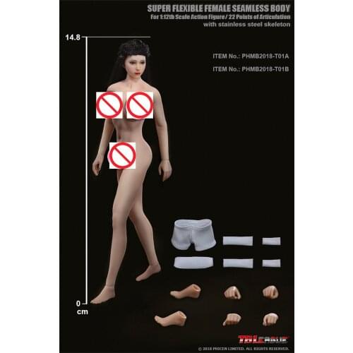 TBLeague PHMB2018-T01 Scale 1/12th Sexy Female Body Figures Pale/Suntan Color Version For Collection