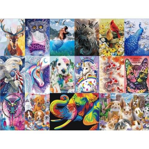 Decoración del hogar 5D diamante pintura animal pegatina mosaico flor bordado patrón artesanía regalo de Año Nuevo