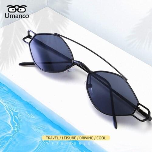Umanco 2021 New Design Diamond Hollow Sunglasses For Women Men Alloy Frame AC Lens Fashion Brand Beach Travel Accessories Gifts