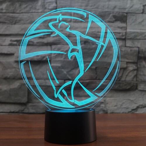 USB 3D Lamp Volleyball 7 Color Change Small 3D Night Light LED Desk lamp Atmosphere lamp For Home Decor Kids Toy Gift