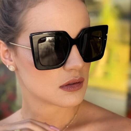 QPeClou Big Frame Brand Designer Square Sunglasses Women Men 2019 Unique Leopard Sun Glasses Unisex Eyewear Oculos Gafas Shades