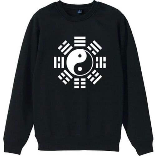 Girl Woman Sweatshirt Pullover DHARMA LOST Swan Tai Chi Ba Gua Yin Yang Tai ji Fleece Crew Neck Couple Clothes Teenager ZIIART
