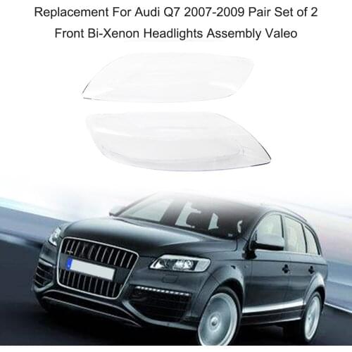 1 Pair Car Left & Right Front Headlight Cover Clear Headlight Lens Shell Cover For Audi Q7 2007-2009 car styling