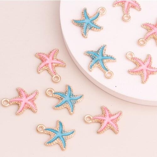 10pcs Pendants DIY Jewelry Enamel Stars for Making and Crafting Earrings Necklaces 19x15mm Two Color Drip Oil Trinket