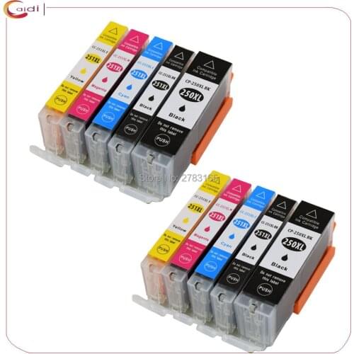 10 pcs PGI-250 CLI-251 ink cartridge For canon PIXMA MG5420 MG5422 MG5520 MG5522 MG6420 IP7220 MX722 MX922 IX6820 printer ink