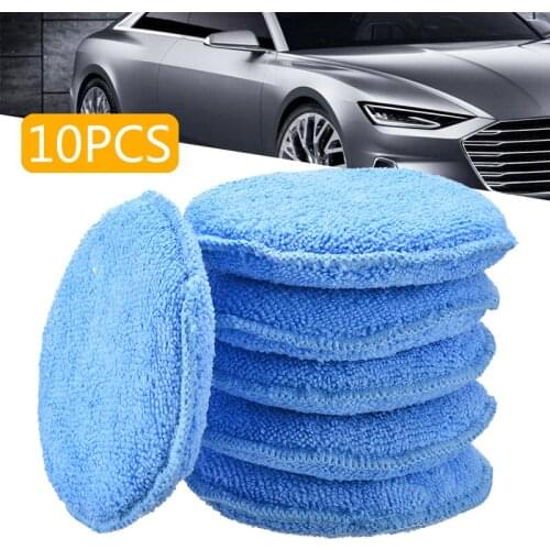 10pcs Soft Microfiber Car Wax Applicator Pad Polishing Sponge For Apply And Remove Wax Auto Care Polish Foam Sponge Tool