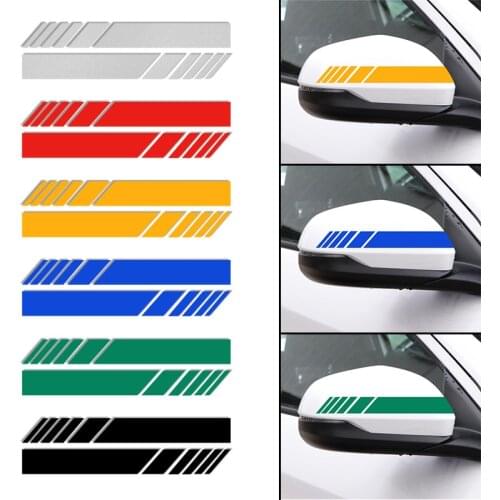 2PCS Car-styling Side Rear View Mirror Stripes reflective Stickers For Peugeot 206 207 208 306 307 308 407 408 508 2008 3008