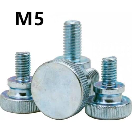 20pcs/lot DIN464 GB834 M5x8/10/12/14/16/20/25/30/35/40mm Knurling Head Knurled Thumb Screw Hand Tighten Curtain Wall Lock Screws