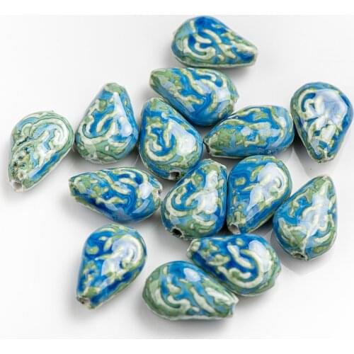 28#5pcs Specail Shape Blue Ceramic Beads Pendant Porcelain Jewelry Part for Necklace Bracelet #XN078 armbanden maken kralen