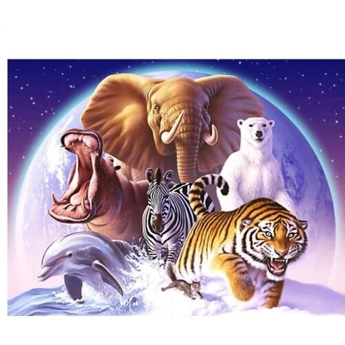 DIY Diamond Painting elephant tiger 5D Diamond Embroidery zebra polar bear Crystal Cross Stitch animals pattern Rhinestones Art