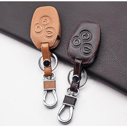 Auto Leather Case For Nissan Almera For Renault Clio Dacia Logan Megane Space Kangoo Duster Twingo 3 Button Car Remote Key Case