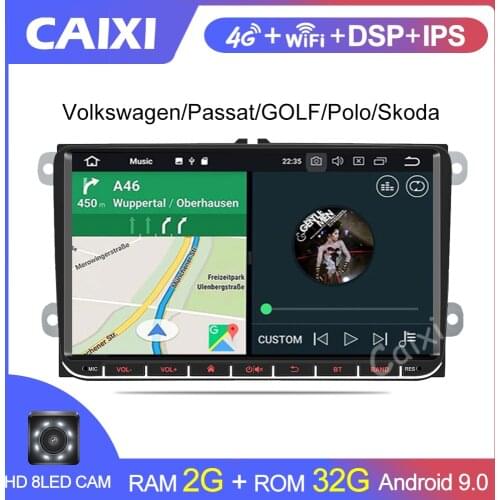 9 "Android Car multimedia Player 2 din Radio DVD For VW Volkswagen Golf Polo Tiguan Passat b7 b6 SEAT leon Skoda yeti Octavia