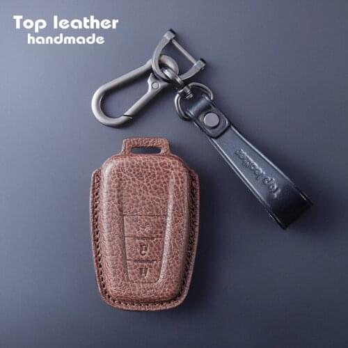 Crazy Smith Smart Car Key Case Cover for Toyota Camry/Prado/Avalon/IZOA NEW Hand Sewing High Grade Full Grain Genuine Leather