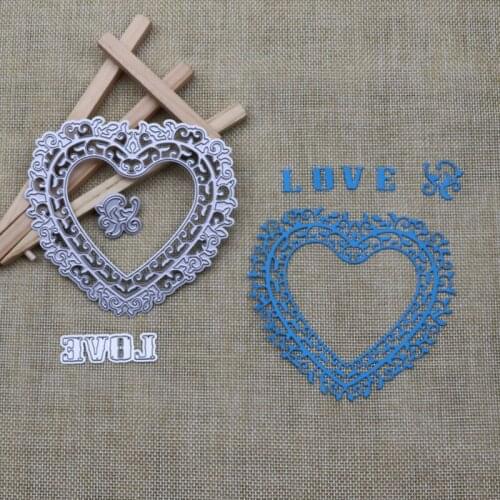 Valentines Day Heart Frame Love Letters Metal Cutting Dies for DIY Craft Making Greeting Card Scrapbooking Decoration