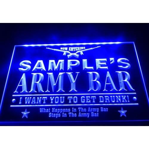 DZ060- Name Personalized Custom Army Man Cave Bar Beer Neon Sign hang sign home decor crafts