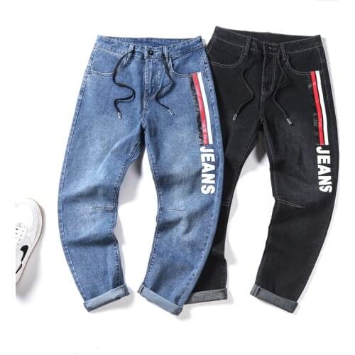 Mens Harem Jeans Plus Size 7Xl 8Xl 9Xl 10Xl Fashion Printed Casual Denim Pants Spring Autumn Trousers Streetwear Male Brand