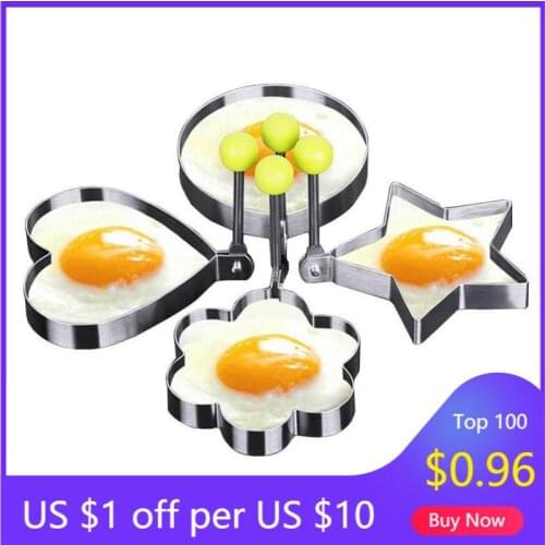 4 Style Stainless Steel Fried Egg Shaper Mould Omelette Decoration Frying Egg Pancake Cooking Tools Kitchen Accessories Tools
