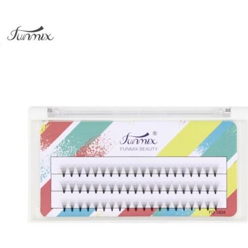Funmix 2018 New 0.07C Individual Cluster Natural Long Grafted Fake Eyelashes 10p eyelash