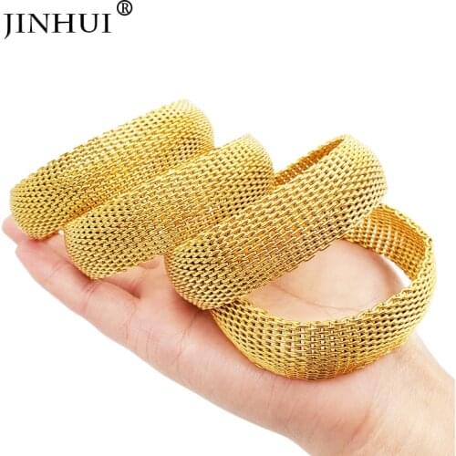 Jin Hui 2019 New fashion Dubai Jewelry gold Bangles for Women wedding luxury Bracelet France Jewelry African Arab Bride Gifts