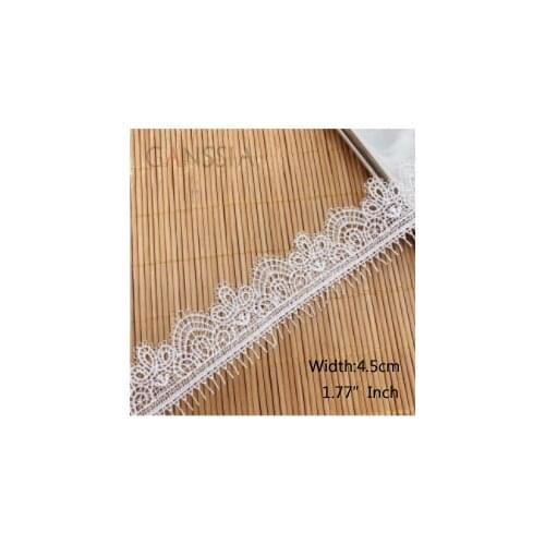 1 yard Width: 4.5cm Fabric Lace Trim Ivory White Lace for DIY Embroidery/Skirt Intimate Sewing Supplies Crafts(SS-2295)