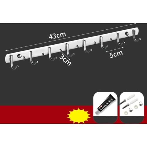 Punch-free Robe Hooks Stainless Steel Athroom Hardware Wall Storage Hook Clothes Robe Hooks Bathroom Accessories Hang E11767