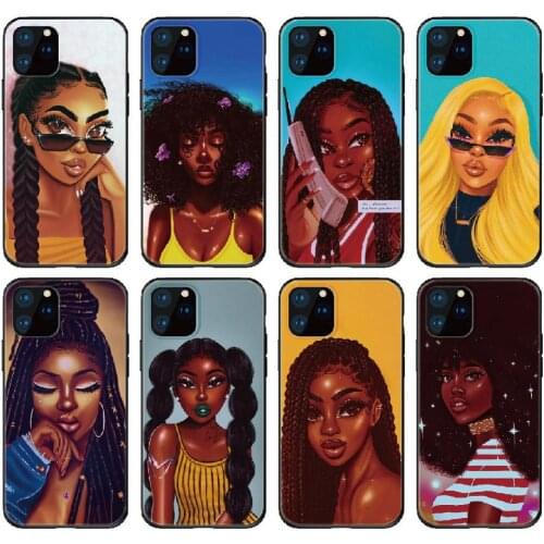 Make Money Melanin Poppin Black Girls Phone Cover For iPhone 12 11 Pro Max X XS XR Max 7 8 7Plus 8Plus 6S SE Soft Silicone Case
